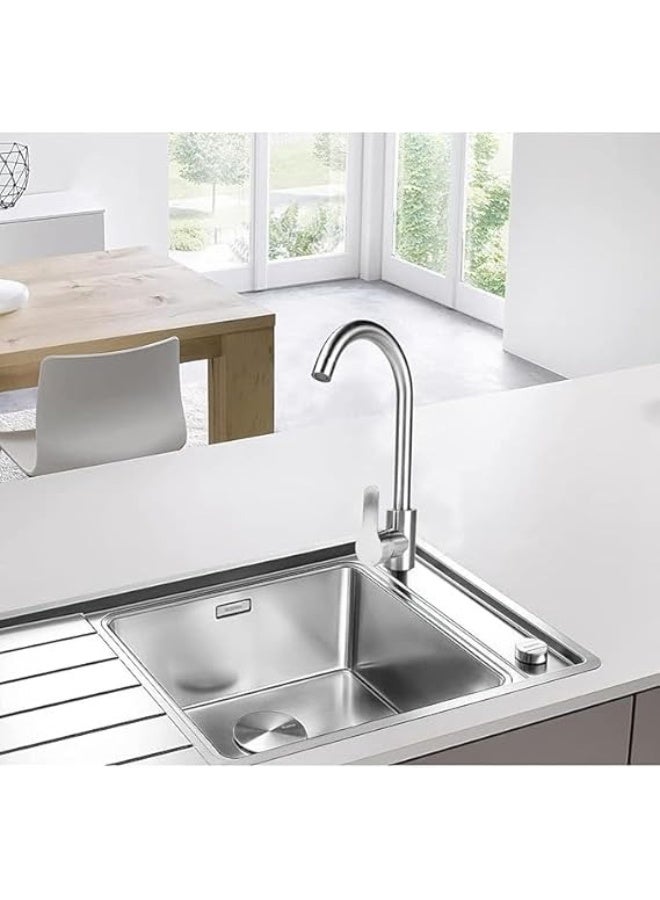 Zara Tools Premium Stainless Steel Kitchen Sink Faucet with High Arc Gooseneck Design – Modern Single Lever Mixer Tap, Rust-Resistant Finish, Smooth Water Flow, Easy Installation for Home & Commercial Kitchens - Image 2